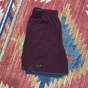 Men’s under armour maroon lightweight athletic shorts